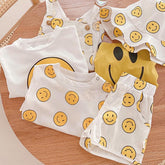 Kids Clothes Smile Print T-shirt Girls Tees Cotton Boys Tops-TB00949-Veeddydropshipping